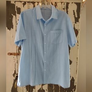 Sky Blue, Large Button-up w/Classic Pintucking